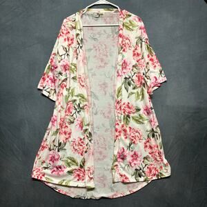 Show Me Your Mumu Floral Open Cardigan Duster Kimono Garden Roses Dainty Cottage